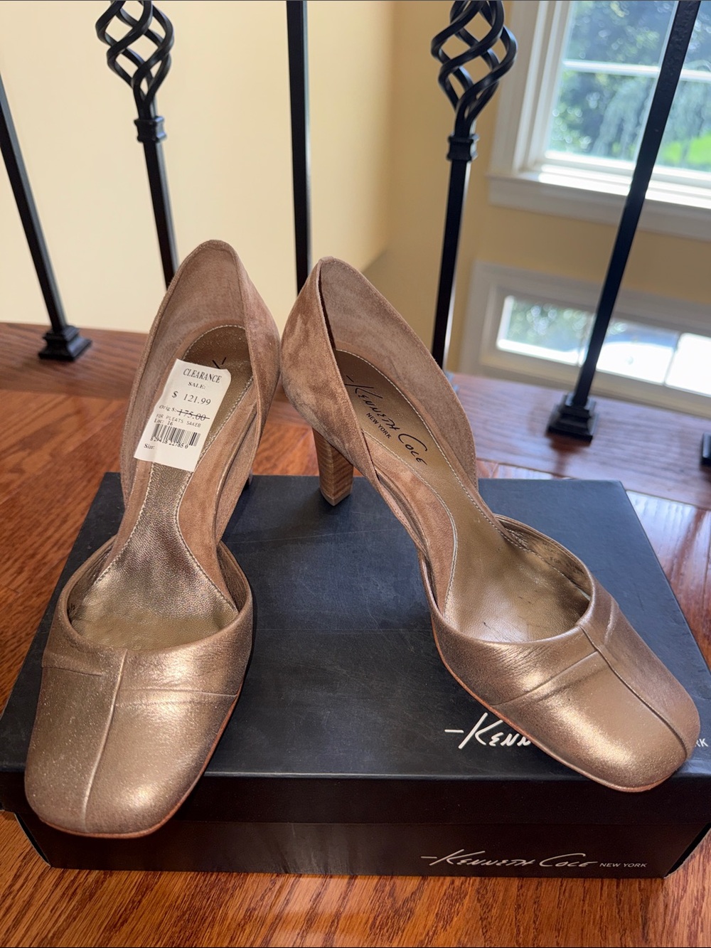 Kenneth Cole Metallic Taupe Closed-Toe Pumps